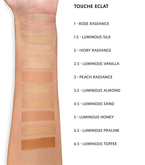 touche éclat yves saint laurent|ysl touche eclat colour chart.